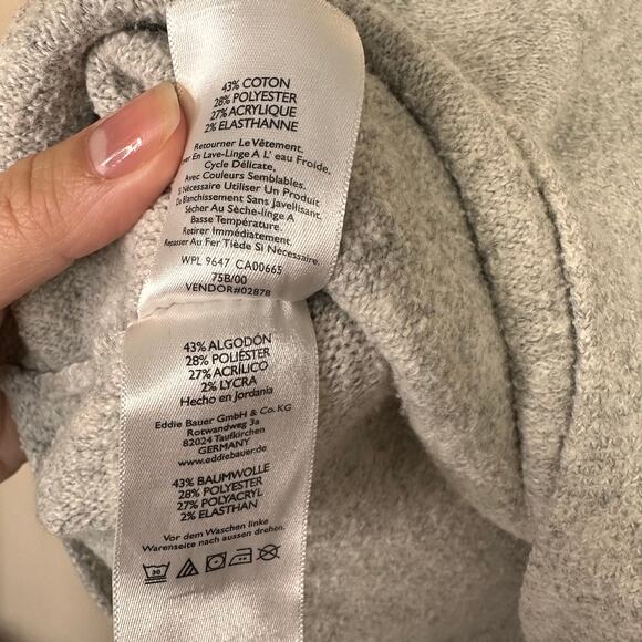 Eddie Bauer Sleepwear Soft Terry Gray Mockneck Sweater Loungewear Top Size XS - Picture 8 of 8